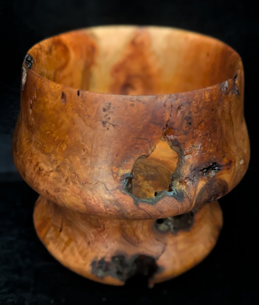 Hourglass Shape Cherry Burl Jar