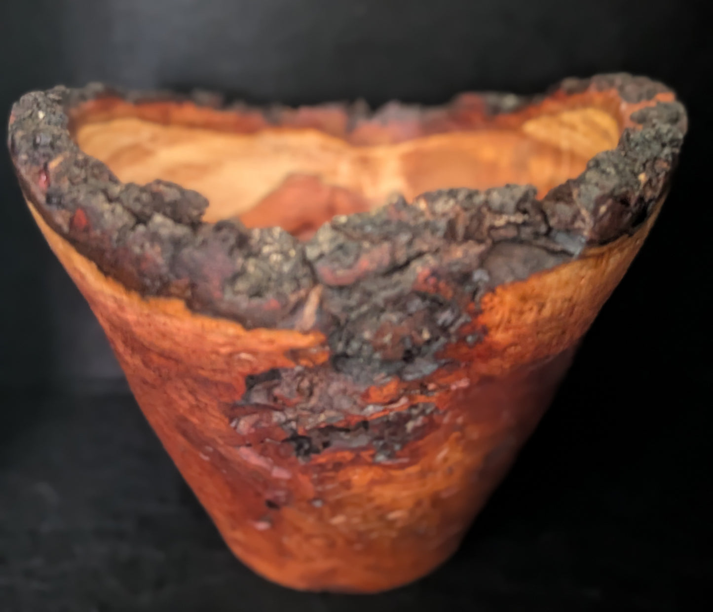 Live Edge Conical Cherry Burl Bowl