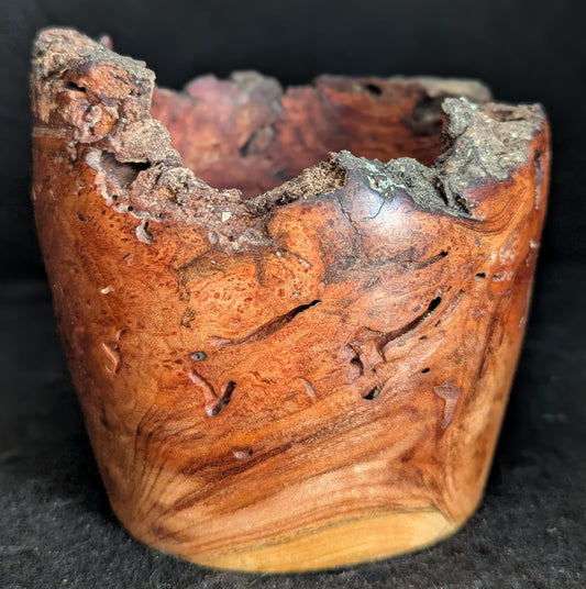 Natural Live Edge Cherry Burl Bowl